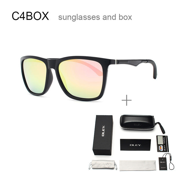 Oley Classic Aluminum Magnesium Tr90 Polarized Sunglasses Men Black Hd Color Film Anti-Uv Ya425 Sunglasses Oley YA425 C4BOX