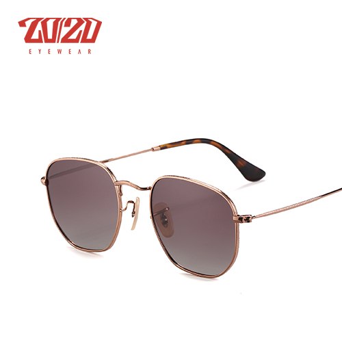 20/20 Polarized Square Metal Unisex Sunglasses 17033-2 Sunglasses 20/20 C02 PBrown