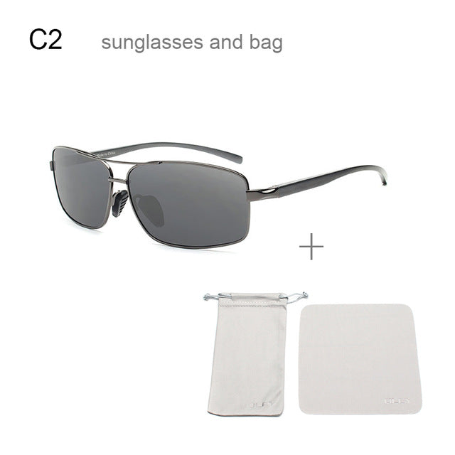 Oley Men Polarized Sunglasses Aluminum Magnesium Driving Glasses Rectangle Shades Y1347 Sunglasses Oley Y1347 C2