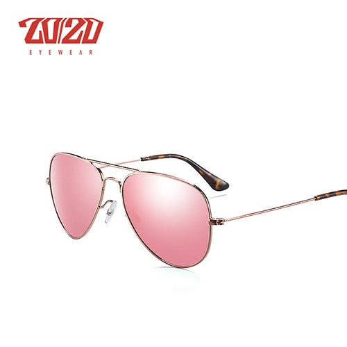 20/20 Brand Design Pilot Polarized Sunglasses Men Women Metal Frame Male Sun Glasses Unisex 17019 Sunglasses 20/20 C27 Red