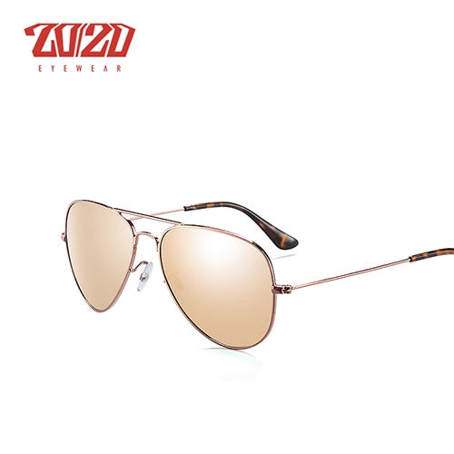 20/20 Brand Design Pilot Polarized Sunglasses Men Women Metal Frame Male Sun Glasses Unisex 17019 Sunglasses 20/20 C31 Light Brown