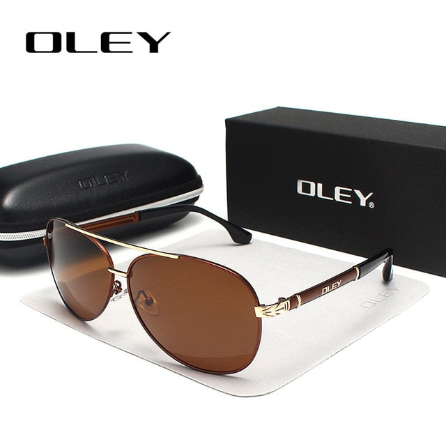 Oley Brand Sunglasses Men Polarized Classic Pilot Fishing Driving Y7005 Sunglasses Oley Y7005 C5BOX