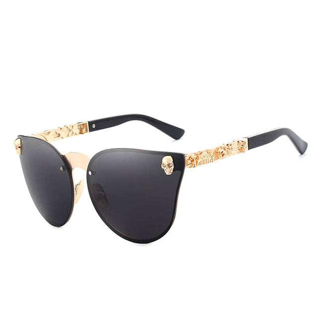 Oley Luxury Brand Women Gothic Mirror Sunglasses Skull Frame Metal Temple Y7001 Sunglasses Oley Y7001 C1 BOX