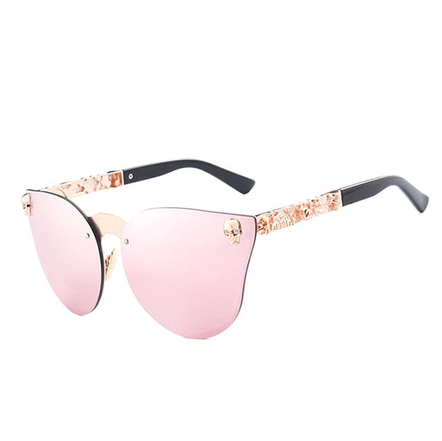 Oley Luxury Brand Women Gothic Mirror Sunglasses Skull Frame Metal Temple Y7001 Sunglasses Oley Y7001 C5 BOX