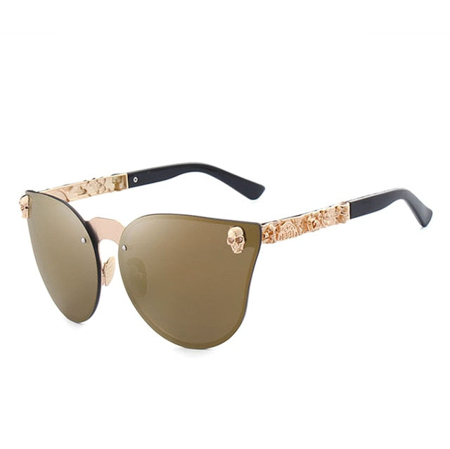 Oley Luxury Brand Women Gothic Mirror Sunglasses Skull Frame Metal Temple Y7001 Sunglasses Oley Y7001 C6 BOX