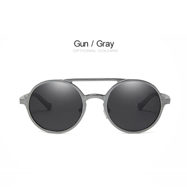 Oley Brand Men's Round Aluminum-Magnesium Polarized Sunglasses Women Anti-Glare Unisex Y7576 Sunglasses Oley Y7576 C2BOX