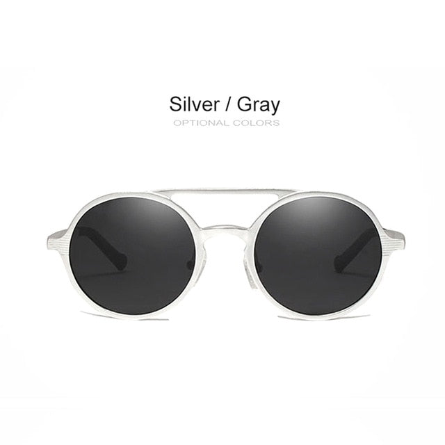 Oley Brand Men's Round Aluminum-Magnesium Polarized Sunglasses Women Anti-Glare Unisex Y7576 Sunglasses Oley Y7576 C3BOX