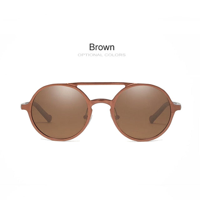 Oley Brand Men's Round Aluminum-Magnesium Polarized Sunglasses Women Anti-Glare Unisex Y7576 Sunglasses Oley Y7576 C4BOX