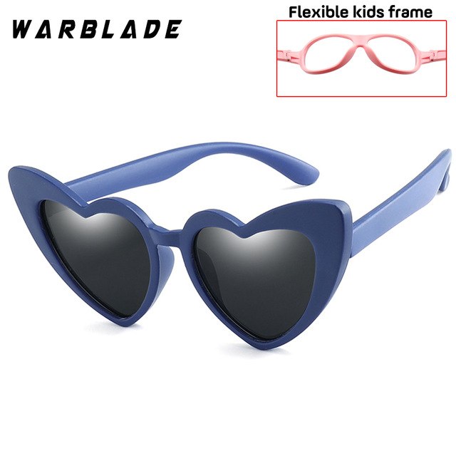 Warblade Children Sunglasses Kids Polarized Love Heart Boys Girls Sunglasses Warblade blue gray