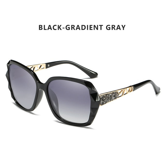 Luxury Brand Ladies Polarized Sunglasses Women Oversized Prismatic Eyewear Ac404 Sunglasses Luxury Brand Black-gray