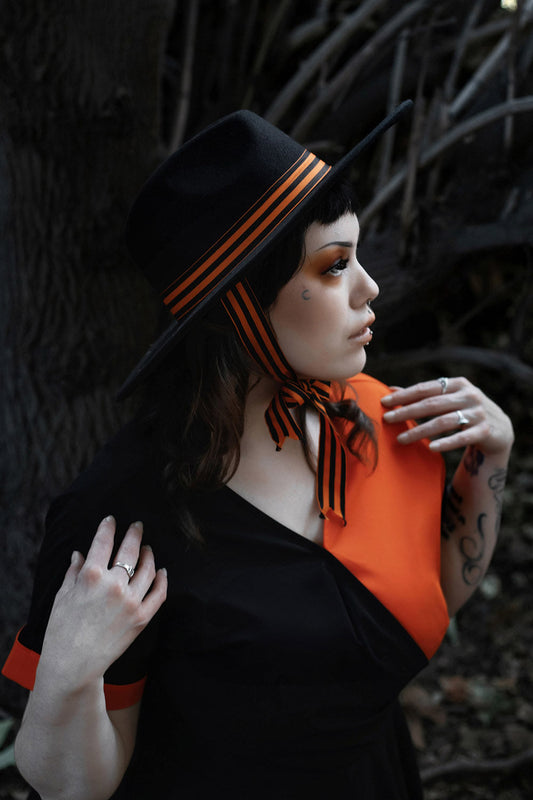 Orange Nightmare Veiled Hat