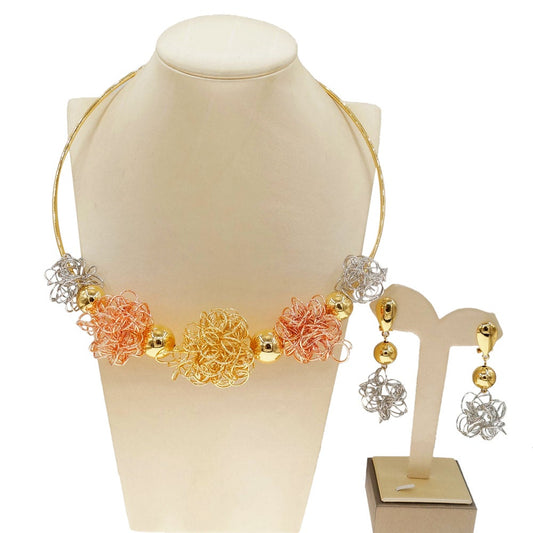 Spiral Balls Brazilian Choker & Earrings Set