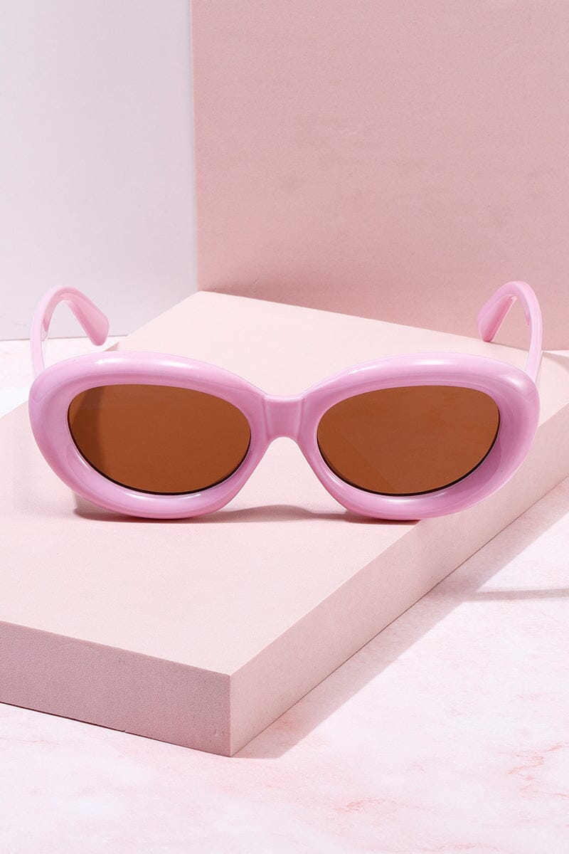 Soft Serve Puff Frame Sunglasses Sunglasses mure + grand Pink/Lt Brown