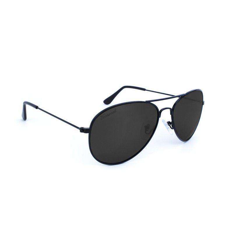 Black Mile High Aviators with Polarized Smoke Lenses by Knockaround