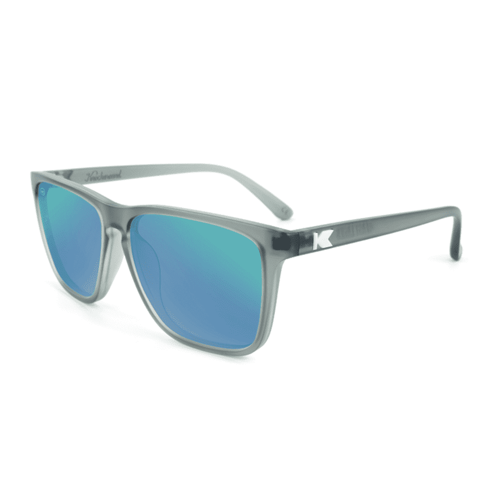 Fast Lane Frosted Grey Sunglasses with Polarized Green Moonshine Lenses by Knockaround