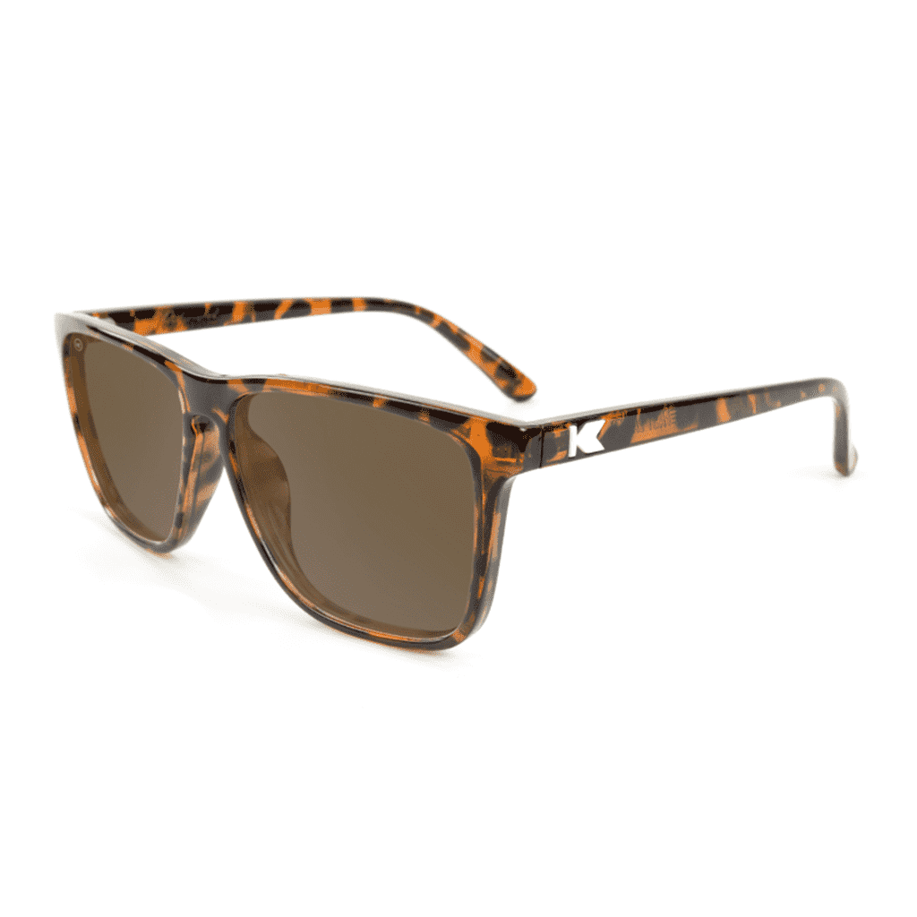 Fast Lane Glossy Tortoise Shell Sunglasses with Polarized Amber Lenses by Knockaround