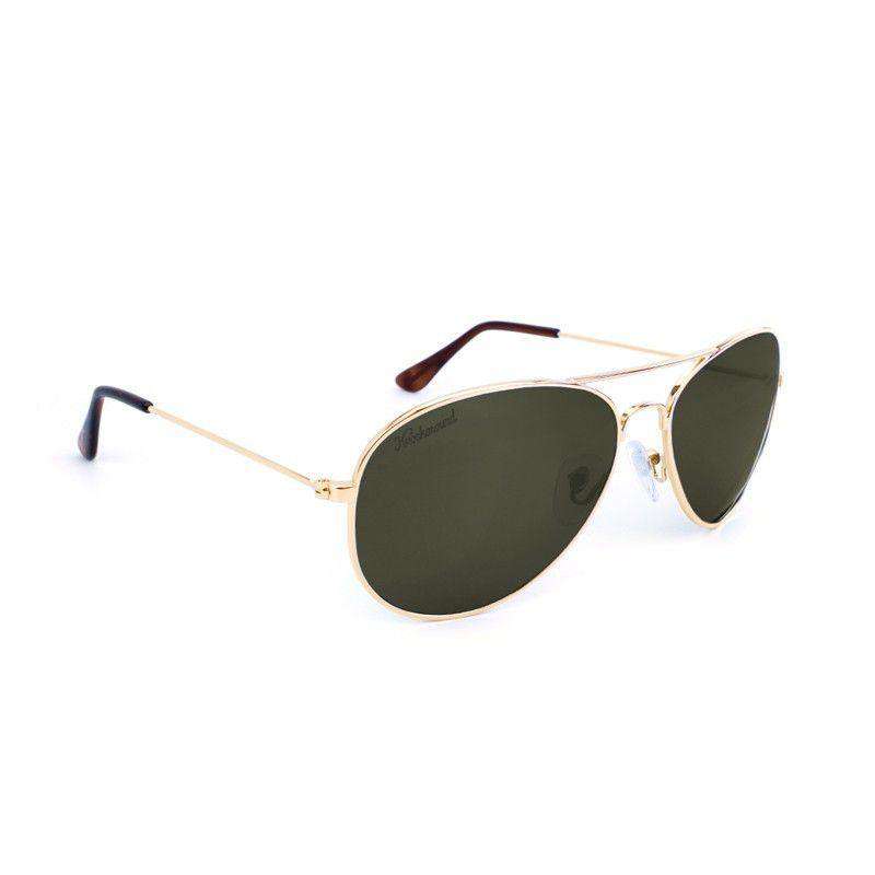 Gold Mile High Aviators with Polarized Green Lenses by Knockaround