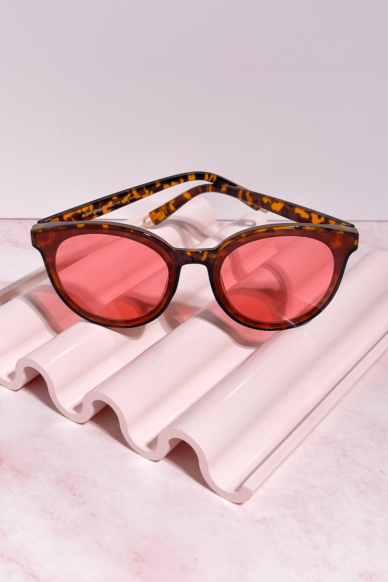 Suns Out Sunglasses Sunglasses Mulberry & Grand Tortoise with Pink Lens