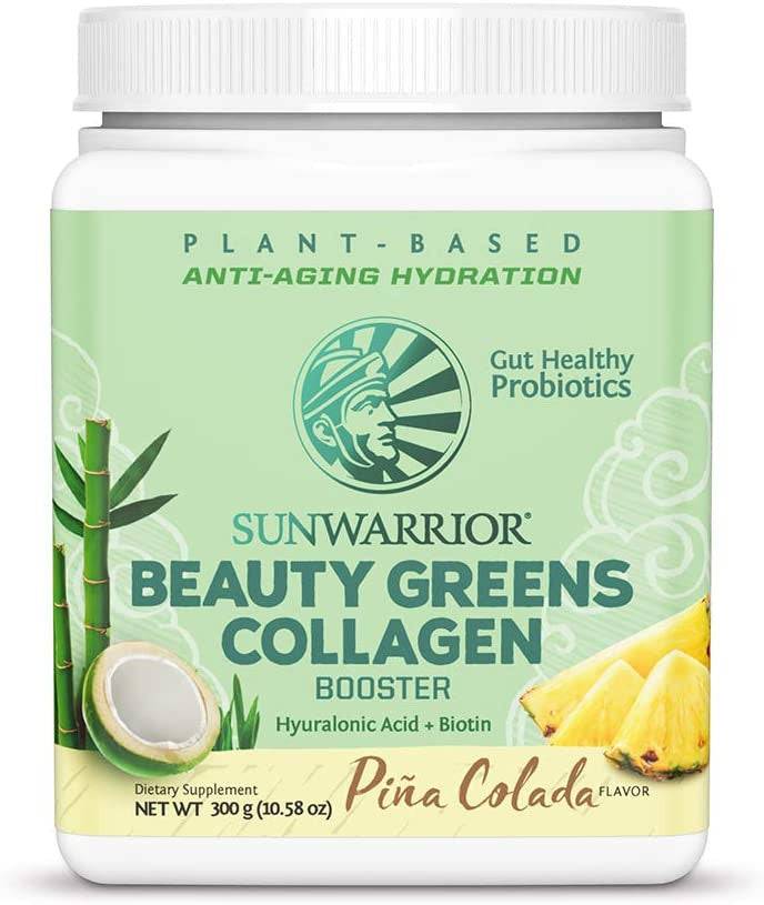 Sunwarrior Plant-Based Beauty Greens Collagen Booster with Hyaluronic Acid and Biotin - Pina Colada 300g