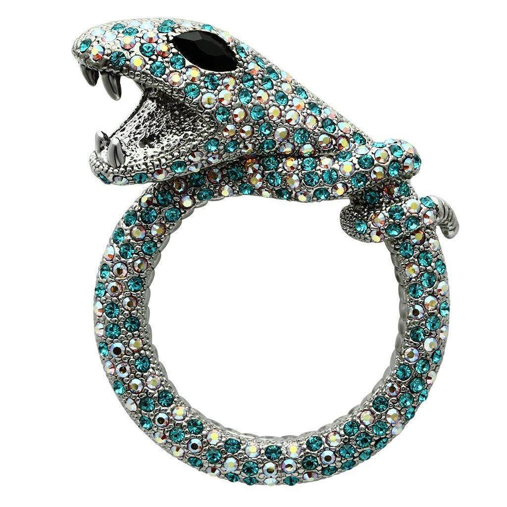 Women's Jewelry - Brooches Women's Brooches - LO2401 - Imitation Rhodium White Metal Brooches with Top Grade Crystal in Multi Color