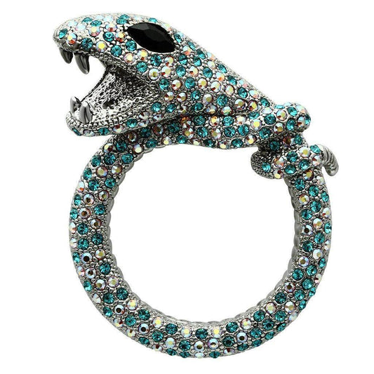 Women's Jewelry - Brooches Women's Brooches - LO2401 - Imitation Rhodium White Metal Brooches with Top Grade Crystal in Multi Color