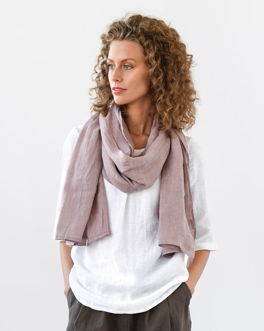 Woodrose linen scarf